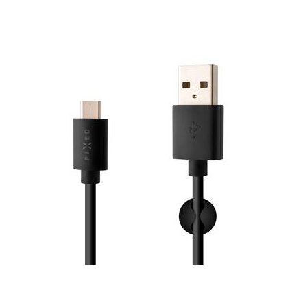 Fixed Dlouhý datový a nabíjecí kabel s konektory USB/USB-C, USB 2.0, 2 metry, černý