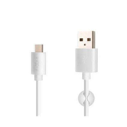 Fixed Dlouhý datový a nabíjecí kabel s konektory USB/USB-C, USB 2.0, 2 metry, bílý