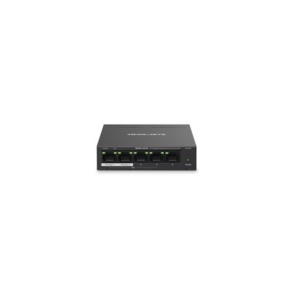 Mercusys switch MS105GP (5xGbE,4xPoE+,65W,fanless)
