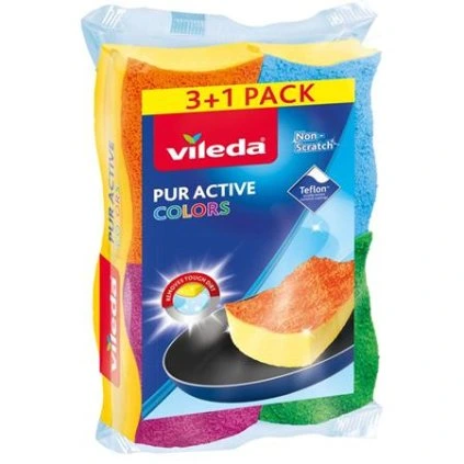 Vileda Pur active colors houbička 3+1ks 