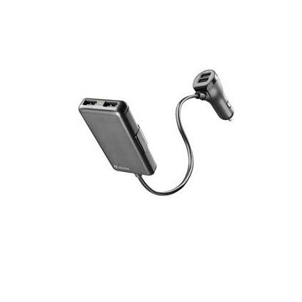 Cellularline Autonabíječka s 4 x USB, 7.2 A, černá