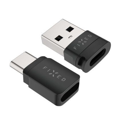Fixed Hliníkový USB-C C a USB-C U Data blocker 2in1 , černý