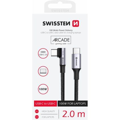Swissten Datový kabel USB-C USB-C 5A (100W) pro Notebooky 2m černý