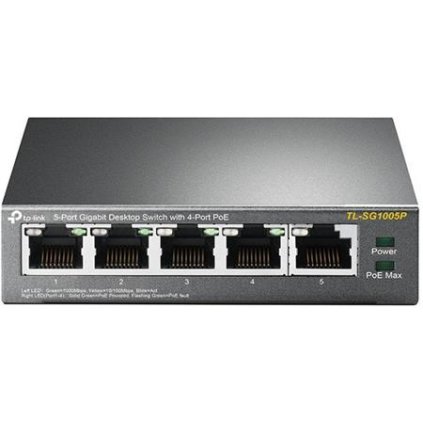 TP-Link TL-SG1005P - PoE Switch 5xTP 10/100/1000Mbps(4x PoE), kovový