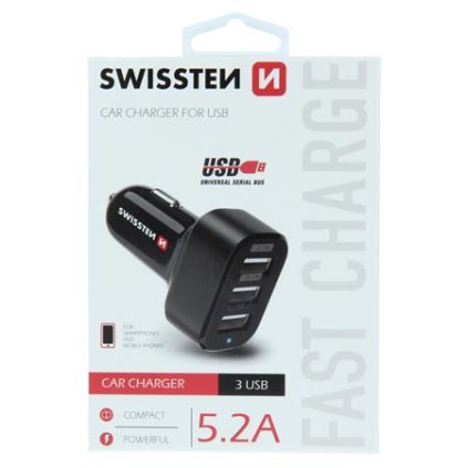 Swissten CL Adapter 3x USB 5.2A power