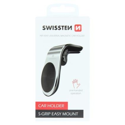 Swissten magnetický držák do ventilace auta Easy Mount silver