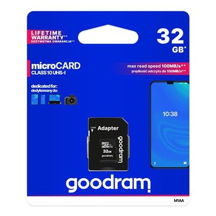 GoodRam memory card Micro SDHC 32GB Class 10 UHS-I + Adapter