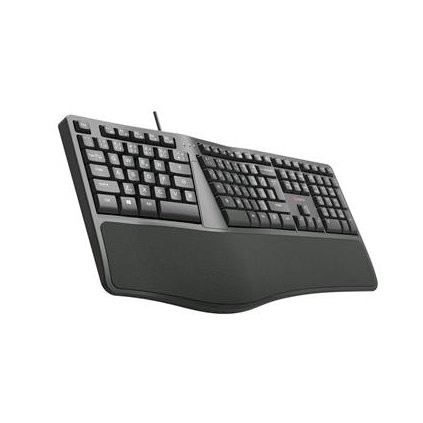 Klávesnice C-TECH KB-113E USB, ERGO,  černá, CZ/SK