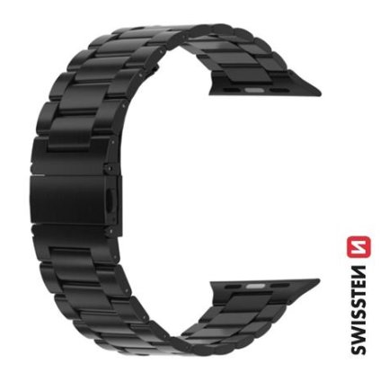 Swissten řemínek pro Apple Watch kovový 42-44 mm černý