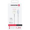 Swissten opletený magnetický kabel pro Apple Watch kovový, USB-A 1.2 M bílý