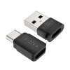 Fixed Hliníkový USB-C C a USB-C U Data blocker 2in1 , černý