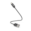 Hama MFi USB kabel pro Apple, USB-A Lightning, 0,2 m, opletený, černý