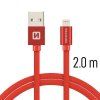 Swissten datový kabel textile USB / Lightning 2,0 M, červený
