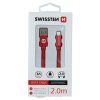 Swissten datový kabel textile USB / Lightning 2,0 M, červený