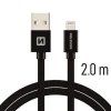 Swissten datový kabel textile USB / Lightning 2,0 M, černý