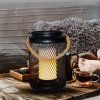 Solight WO3101  kovová lucerna s LED svíčkou, teplá bílá, 3xAA, černá, 20cm 