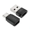 Fixed Hliníkový USB-C C a USB-C U Data blocker 2in1 , černý
