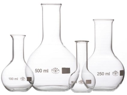 Banka s plochým dnom, úzke hrdlo, zahnutý okraj; SIMAX (Objem 100 ml)