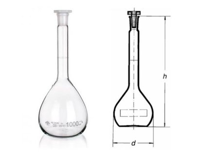 Odmerná banka s plastvou zátkou