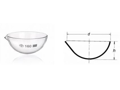 Odparovacia miska s okrúhlym dnom a výlevkou; SIMAX (Objem 180 ml)