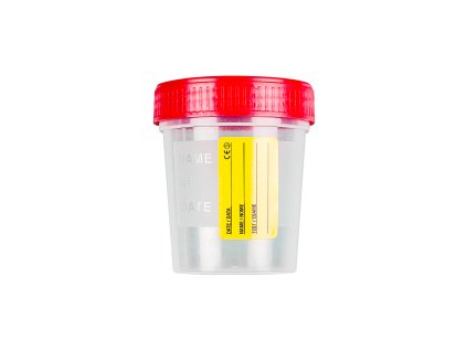 Odberová nádoba na moc 120 ml s etiketou