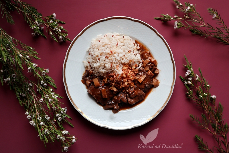 Dušené hovězí na houbách 