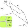 Futbal.siet 1,2x0,8x0,4x0,7/10/4mm biela