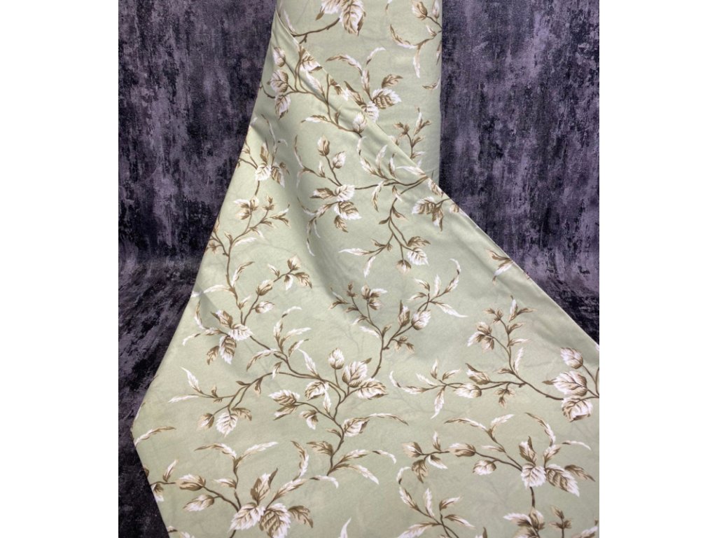 Ervi Bavlněná látka/plátno š.240 cm - Větvičky č.113-2, metráž (Barva Béžová, Vzor Lístečky/větvičky)