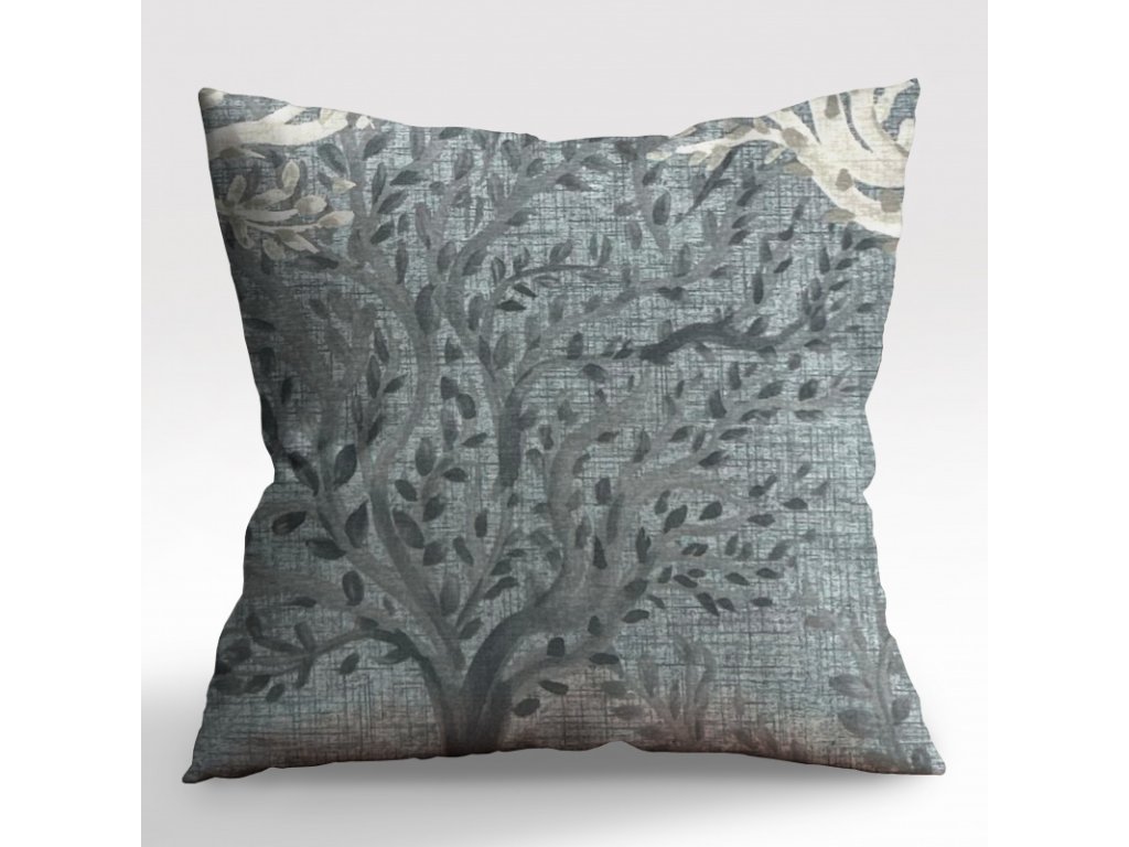 Ervi povlak na polštář bavlněný - stromy šedé a béžové (Barva Barevná/Colorful, Rozměr 30 x 50 cm, Vzor Přirodní/Natural)