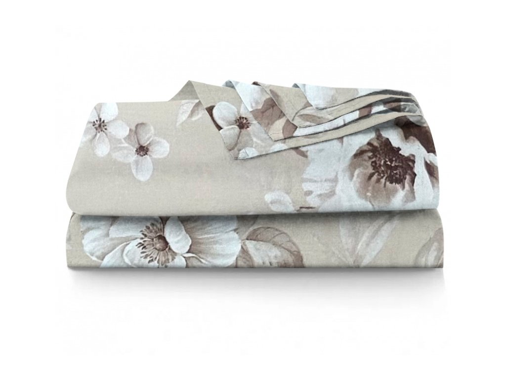 Ervi bavlněné prostěradlo - Malované květy (Barva Barevná/Colorful, Rozměr 140x240 cm, Vzor Designový/Design)