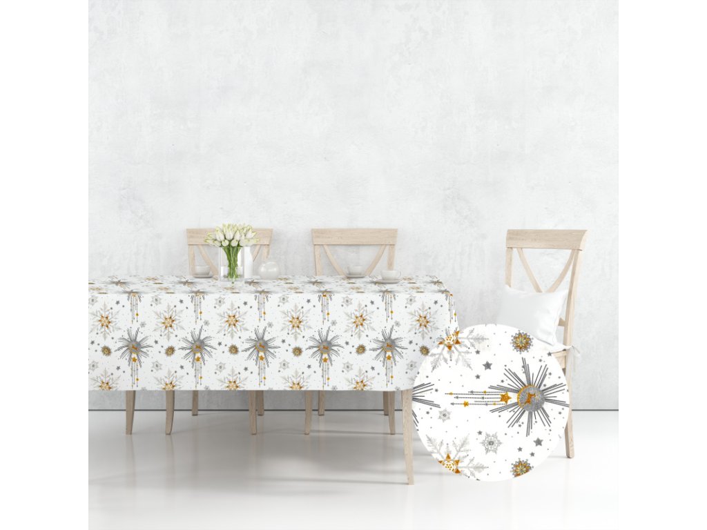 Ervi bavlněný ubrus na stůl obdélníkový - Vánoční - jelen (Barva Barevná/Colorful, Rozměr 80x120 cm, Vzor Vánoční/Christmas)