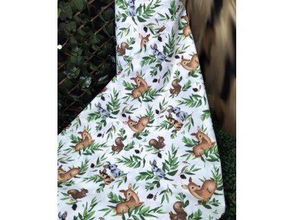 Ervi Bavlněná látka/plátno š.240 cm - lesní zvířata 12022-1, metráž (Barva barevná, Vzor Dětský)