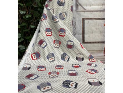 Ervi Bavlnená látka/plátno š.240 cm - sovičky č.10388-6, metráž