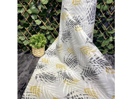 Ervi Bavlněná látka/plátno š.240 cm - větvičky na šedém č.178-4, metráž (Barva šedá, Vzor Lístečky/větvičky)