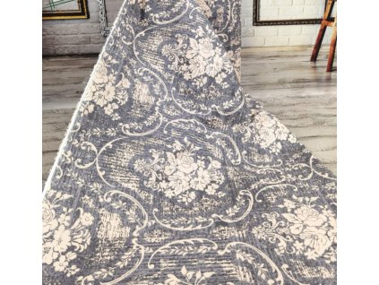 Ervi Bavlněná látka/plátno š.240 cm - barokní vzor na šedém č.24739-4 - šířka 240 cm, metráž (Barva šedá, Vzor Pečvork)