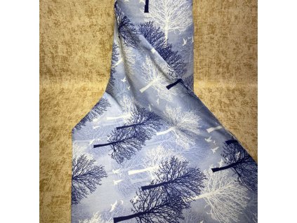 Ervi Bavlněná látka/plátno š.240 cm - stromy č.46600-2, metráž (Barva modrá, Vzor Přírodní)