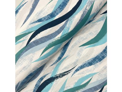 Ervi Bavlněná látka/plátno š.240 cm - modré vlny 180-4, metráž (Barva modrá, Vzor Přírodní)