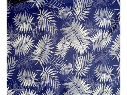 Ervi Bavlněná látka/plátno š.240 cm - větvičky na modrém č.24209-27, metráž (Barva modrá, Vzor Lístečky/větvičky)