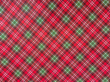 Ervi Bavlněná látka/plátno š.240 cm - Vánoční káro 3051-2, metráž (Barva červená, Vzor Vánoční)