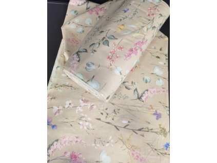 Ervi Bavlněná látka/plátno š.240 cm - Polní květy na béžovém č.23424-2, metráž (Barva barevná, Vzor kvetinový)