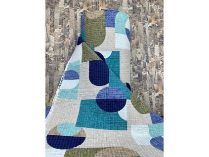 Ervi bavlna - krep š.240 cm - Geometrický vzor č.26718-4, metráž