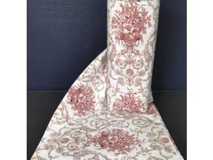 Ervi Bavlněná látka/plátno š.240 cm - vzor v rokokovém stylu č.16003-4, metráž (Barva Bílá, Vzor Ornament)