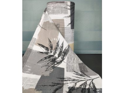 Ervi bavlna flanel š.240 cm listy a šmouhy - 21253-14, metráž (Barva barevná, Vzor Abstrakce)