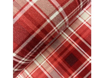 Ervi bavlna flanel š.240 cm kostky - 40643-1 metráž (Barva červená, Vzor Kostkovaný)
