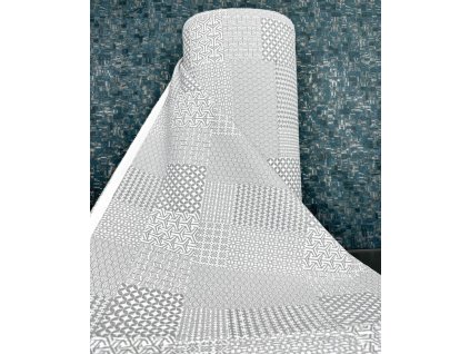 Ervi bavlna - Krep š.240 cm - Geometrický vzor č.226557-5, metráž