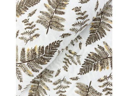 Ervi Bavlněná látka/plátno š.240 cm - hnědé kapradí-26720-6, metráž