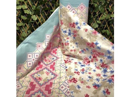 Ervi Bavlněná látka/plátno š.240 cm - Etno 160-1, metráž (Barva Bárevná, Vzor Květinový)