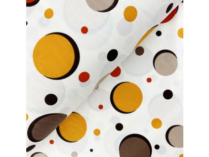 Ervi Bavlnená látka/plátno š.240 cm farebné kruhy - 5479-2 metráž