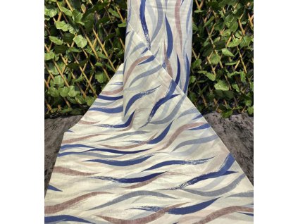 Ervi Bavlněná látka/plátno š.240 cm - Vlny č.6622-3, metráž (Barva Barevná/Colorful, Vzor Geometrický/Geometric)