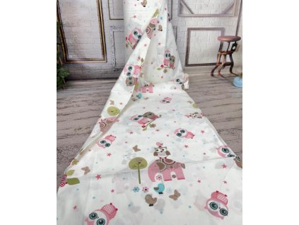 Ervi Bavlněná látka/plátno š.240 cm - sovičky a sloni č.9314-1, metráž